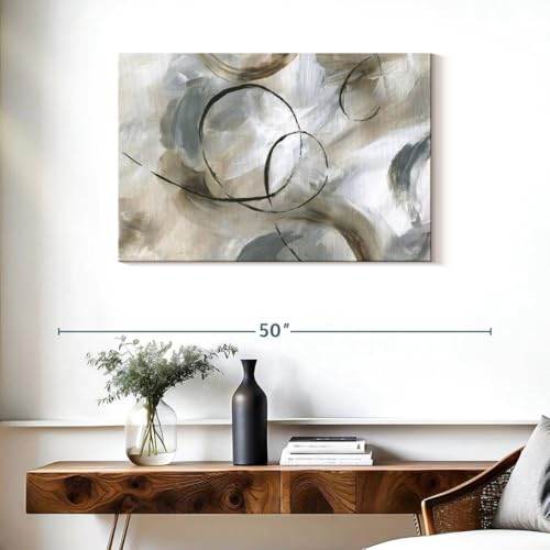 ElephantStock Allegro Canvas - 1 Panel Neutral Abstract Art Wall Decor - Printed Neutral Wall Painting Decor -Abstract Canvas Wall Art for Living Room - by Nan - 36" X 24" - color: Allegro single piece, size: 36"L x 24"W