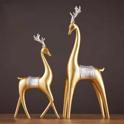 Statue Decorations Luxury Fortune Deer Ornament Entrance Triangle Cabinet Decoration Living Room Home Accessories Crafts Housewarming Gift Home Decor Object