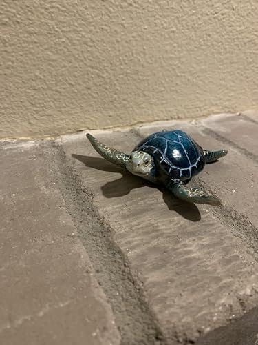 Ain’t It Nice Sea Turtle Statue Coastal Ocean Beach Decor Gifts Figurine Beach Room for Home and Office Marine Collectible Sculpture, Blue 3.5(L) 4(W) 1.25(H) Inches - color: Blue 1