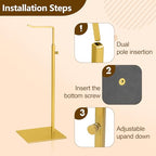 2PCS Handbag Display Stand, Purse Holder Gold Metal Tall Hanging-hook Display Stands for Bag or Necklace Table Display Organizer with Stable Square Base