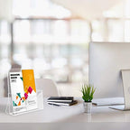 NIUBEE 6 Pack Acrylic Brochure Holder 8.5 x 11 inches, Clear Acrylic Literature Holder Plastic Flyer Display Stand, Acrylic Countertop Organizer for Magazine, Pamphlet, Booklets, Menu, Journals - size: 8.5" x 11", style: 6 Pack