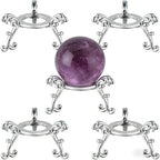 10pcs Large Crystal Ball Display Stand Silver Sphere Holder for 40-100mm Sphere - Metal Tripod Base for Crystals, Rock,Balls - color: Silver_Large-10pcs