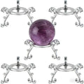 5 Pcs 2.75in Alloy Metal Crystal Ball Stand - Silver Display Sphere Holder for Spheres & Rock - Crystal Holder Stands with Display Function - color: Silver_Large-5pcs