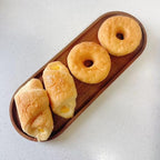 Wooden Serving Platters and Trays,Natural Acacia Wood Serving Trays for Party Wood Plates for Food,Snack,Dessert,Appetizer,Cheese,Fruit,Cookie,Oval Bathroom Vanity Jewelry Tray Platter,11.4"X4.1"1PCS