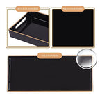 MAONAME Black Bathroom Tray, Plastic Vanity Tray, Narrow Countertop Trays with Handles, Perfume Organizer Trays for Dresser, Bathroom Accessories, 13.8" x 6" x 1.59" - color: Black