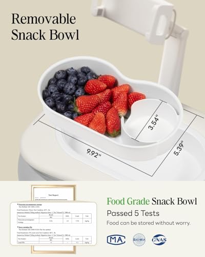SAIJI Tablet Pillow Stand for Bed, Stable iPad Holder with Food-Grade Snack Bowl, Adjustable Kindle Pillow Stand for Reading, Suit for 4.7-15.6" Kindle,iPad,iPhone,Tablet,Gray - color: Gray