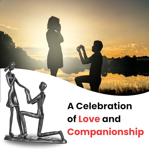 Iron 6th Anniversary Wedding Gifts for Her, Handcrafted Iron Sculpture Staute Ornament Figurine for Couples Romantic Figurines, Proposal Gifts Wedding Decor - style: Proposal