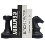 Chess Bookends Novelty Book Holders, Decorative Book Ends Modern Bookends Stoppers for Shelves, Black Heavy Duty Book Ends for Shelves Office Desk Decoration, Resin, 7" x 7"
