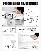 MOFT Phone Tripod Stand Selfie Stick x Shantell Martin for iPhone, Multi-Angles iPhone Stand, Lightweight & Portable Phone Holder, Strong Magnets, MOVAS Vegan Leather, Misty Cove (Without Card Slot) - color: Shantell Martin x Misty Cove x Without Card Slo