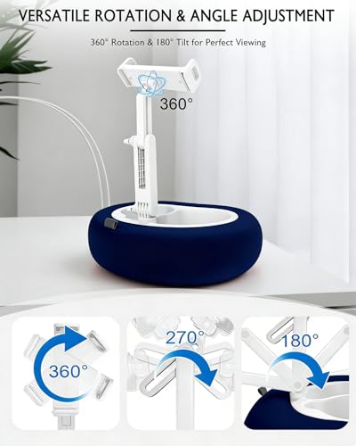 Miledi Tablet Pillow Stand, Compatible with 4.7"-12.9" Kindle, iPad, Phone/Tablet, 360° Rotating Phone Holder for Bed, Detachable Bowl, Reading and Relaxation on Bed (Blue) - color: Blue