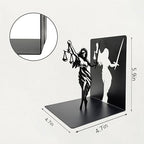 Lady Justice Statue Bookends - Metal Scales of Justice Decor for Law Office, Lawyer Gifts, Bookshelf or Desktop, 4.7x4.7x6 Inch Rustic Lawyer Office Decor