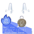 25 Packs(1.4 Inch) Acrylic Easel Stands Display Stands/Plate Stands Coin Display Easel Holder for Air-Tite Coins Pocket Watches Capsules Challenge Medals Casino Chips , Photo Display,Baseball Sports - size: 25 PCS / 1.4"