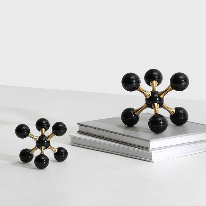 Luxurious Black Crystal and Alloy Molecular Ball Living Room Desktop Decoration Crystal Molecules, for Birthday Friends Gatherings, Home or Office Counter Decoration Accessories