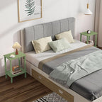 TUTOTAK End Table, Side Table, Nightstand, 2-Tier Storage Shelf, Sofa Side Table for Small Space, Living Room, Bed Room Olive Green TB01BOG034 - color: Olive Green