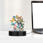 Desk Toys for Office for Adults Desktop Magnetic Butterflies Sculpture Desk Decorations for Women Office (Circular Base) - size: Circular Base
