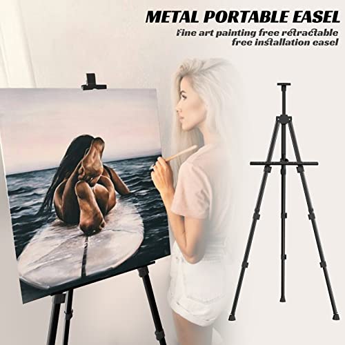 Easels for Painting Canvas, Aredy 66" Art Easel for Drawing, Portable Painting Easel Stand, Metal Table Top Easel - style: 1 Pack
