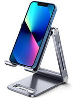 UGREEN Phone Stand for Desk Cell Phone Holder Adjustable Compatible with iPhone 17 Air/16/15/14/13 Pro Max/12 Mini/11/XS Max/XR/X/Nintendo Switch, Aluminum Metal Desktop Stand Portable, Space Grey