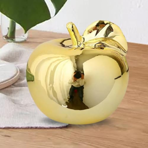 Fenteer Fruit Sculpture Desktop Statue Delicate Ideal Gifts Artistic Ornament Ceramic Figurine for Rooms Porches Desktops Homes Cafes, Golden, L - color: Golden, size: Large
