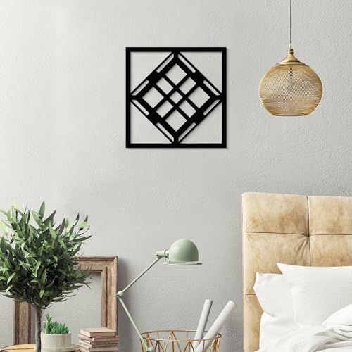 GlintHome Black Metal Wall Art - Minimalist 3D Textured Abstract Sculptures Wall Art for Bathroom Living Room Garden Bedroom Office Home Decor - color: Black-003, size: Small