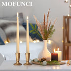 Retro Iron Candlestick Holders Set of 2, Gold Candle Holders Heavy Weight, Taper Candle Holders Perfect for Dining Table, Wedding, Party, Mantel - color: Gold