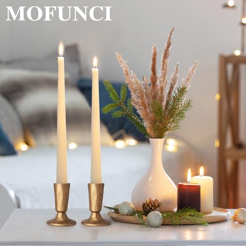 Retro Iron Candlestick Holders Set of 2, Gold Candle Holders Heavy Weight, Taper Candle Holders Perfect for Dining Table, Wedding, Party, Mantel - color: Gold