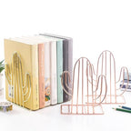 Cactus Bookends Metal Creative Plant Shape Book Stand Organizer for Home Office Desk Compact 7.08X5.31X3.54 Inch Book Rack for Books Files Magazines