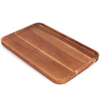 16"x 8" Large Wooden Serving Trays Decor Long Charcuterie Cheese Boards Acacia Wood Kitchen Dinner Platters Rectangular Snack Appetizer Plates for Food Dish Rectangle Party Cookie Dessert Tray - size: 16" x 8" x 0.8"