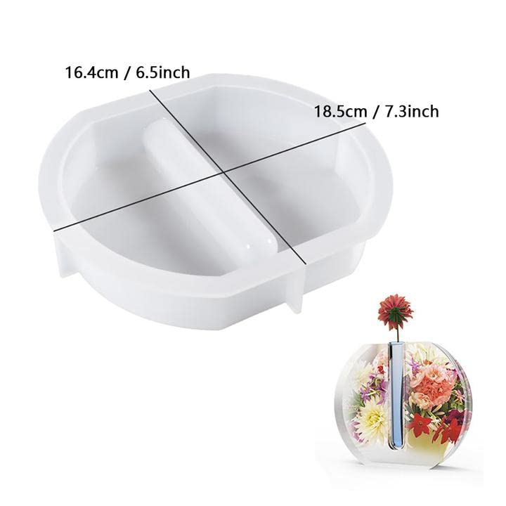 Resin Molds Vase Plant Propagation Station Epoxy Silicone Molds with 12 Test Tubes Hydroponic Flower Holder Home Office Decoration (Round, Semicircle, Oval, Dodecagon) - color: 4 vase mold 12 tubes