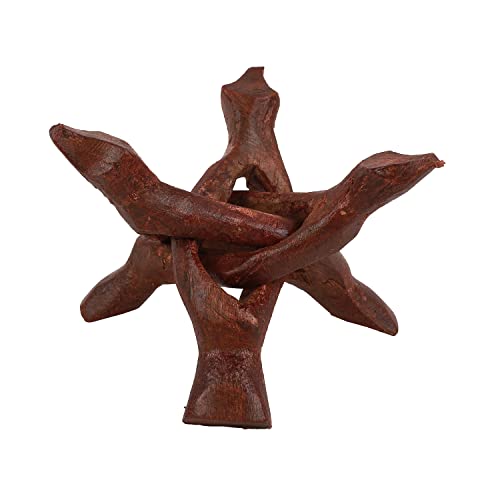 Indian Consigners Cobra Wooden Tripod Stand (Stained (Reddish Brown), 4 Inches) - color: Stained (Reddish Brown), size: 4 Inches