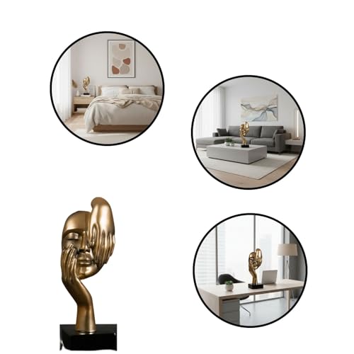 Abstract Sculpture for Home Decor - Modern Abstract Sculpture for Office and Interior Spaces - color: Model B-gold, size: 6.5x5x17 cm