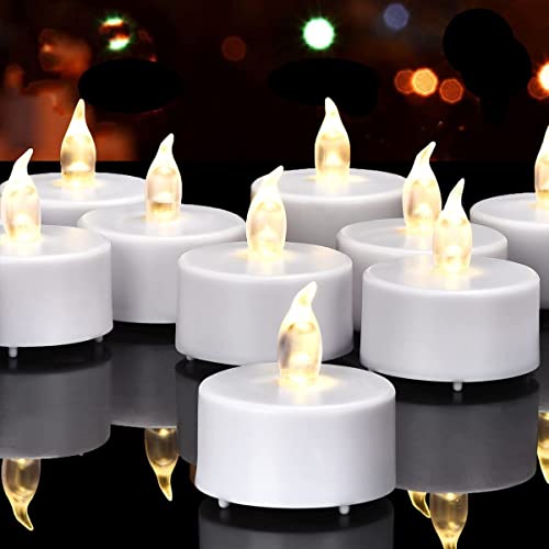 Hanzim LED Tea Lights Candles- 50PACK Flameless Candles Realistic and Bright Flickering Long Lasting 200Hours for Holiday Celebration,Party, Home Decoration Warm White,Battery Operated - color: Warm White, size: 50pack