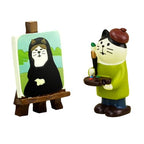 RAQWI Cute Mini Cat Figurine Resin Cat for Office, Home Decoration Perfect Cute Cat Gift for Cat Lovers - style: Artist