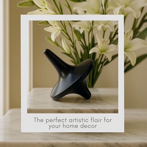 Dressler Alabaster Tops Decorative Object – Stone & Marble Modern Home Decor Accent – Artistic Shelf Styling & Coffee Table Decor for Office & Living Room – 8", Black - size: 10"