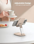 Lamicall Khaki Phone Holder for Desk - Cellphone Stand Khaki Desk Accessories Desktop Office Must Have Compatible Gifts for iPhone, 4-8'' Smartphone - color: Khaki