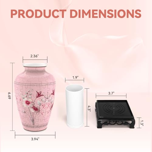 3D Puzzles Vase for Adults, Crafts for Adults, 120 Pieces Plastic DIY Unique Flower Vase with LED Light House Warming Gift Birthday Gifts for Flower Arrangements and Home Decor (Pink) - color: Pink 3