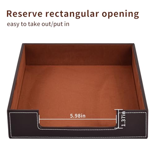 PU Leather 1-Layer Stackable Office File Document Tray Case Rack Paper Letter Tray Desk File Document Organizer Holder (Coffee) - color: Coffee