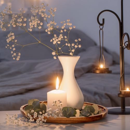 Acacia Round Wood Tray Decorative Serving Trays for Ottoman Coffee Table Candle Holder Tray Kitchen Counter Island Accents Home Decor Circle Circular Wood Centerpiece Trays for Dining Room Table - color: Acacia Wood, size: 12"