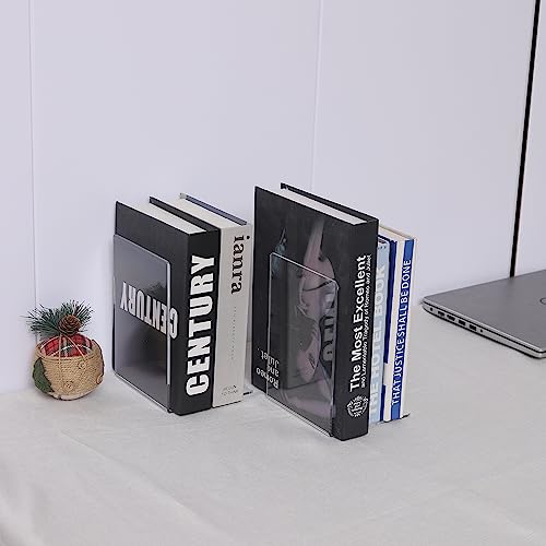 Clear Bookends for Heavy Books,8pcs Acrylic Book Shelf Organizer for Desk,Plastic Heavy Duty Book Holders Standand Invisible Bookshelf Dividers Decorative,Suitable for Office Home Weighted Bookends