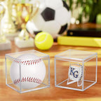 3 Pack Championship Ring Display Case Clear Acrylic Display Case Mini Football Baseball Softball Ring Holder Display Box Single Coin Stand 1 Slot Ring Hole Storage Box for Sports Fans, 2.16 Inch - size: 3 Pack