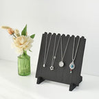 MOOCA Wooden Plank Necklace Jewelry Display Stand for 8 Necklaces, Jewelry Display Holder, Wood Plank Storage Holder, Jewelry Stand, Black Color - color: Black