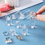 7 Pcs Clear Acrylic Ring Display Stand, Crystal Cylinder Holder for Jewelry Showcase, Engagement Wedding Rings, Perfect for Store Countertop, Photography, and Gift Presentation - color: Cylinder