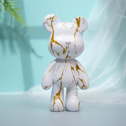 Bear Sculpture Decor for Home, Resin Animal Statue Ornament for Living Room, Bedroom, Office on Table, Shelf, Cabinet (Type A) - color: Type a