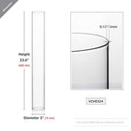 WGVI Hurricane Candle Holder Sleeve, Wide 3", Height 24", Clear Glass Cylinder Candleholder, Chimney Tube, Open Ended Candle Shade, 1 Piece - size: 3"x24"H
