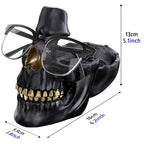 READAEER Skull Eyeglass Holder Creative Eyewear Holder Sunglasses Glasses Display Holder Keychain Resin Sculpture for Entrance Home Office Desk Bedside Table (Black) - color: Black