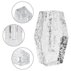 Glacier Series Crystal Vase 6.3-inch High, Modern Crystal Home Office Decor for Living Room Dining Table Centerpieces, Birthday and Wedding - size: Large