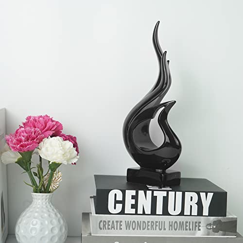DreamsEden Home Decor Modern Sculpture, Resin Art Tabletop Shelf Decoration Accent Ornament for Living Room Entry Table Dining Desk Office Bookshelf - color: Black