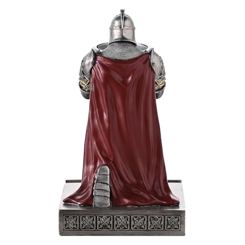 King's Guard Kneeling Knight Candlestick Holders Resin Posture TeaLight Holder Warrior Mobile Phone Stand Pen Holder Candle Holder for Restaurant, Altar, Home Table(Iron) - color: Iron