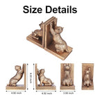 Book Ends for Shelves to Hold Books Heavy Duty,Decorative Bookend for Bookshelf Décor,Cute Animal Cat Book Stopper Cat Statues for Home, Office Desk Decoration,1pair