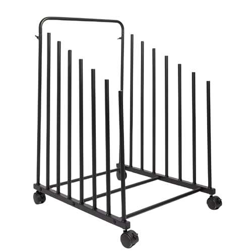 GENMOUS Art Storage Rack with Caster Wheels, Art Drying Rack Metal Storage Stand for Canvas Storage Paint Drying Rack,Drawing Board Stands for Printed Matter,Crafts Drying,Art Studio,Classrooms Easel - size: Metal-7Layer