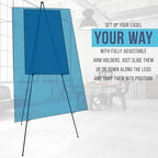 U.S. Art Supply 63" High Metal Folding Display Easel - Adjustable Height, Instantly Collapses, Holds 5 lbs - Portable Art Easel Stand - for Sign, Poster, Canvas, Painting, Picture Display - style: Standard
